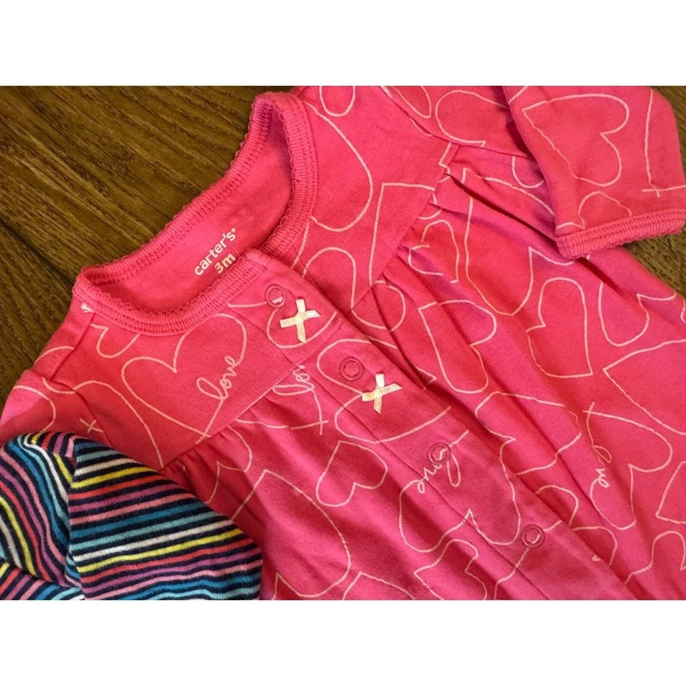 Carters‎ Sleepers Girl 3 Months Lot Rompers Outfits Sleep N Plays Bundle Fruit